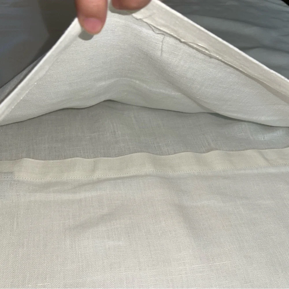 Williams Sonoma 100% Linen Ivory Euro Pillow Sham.